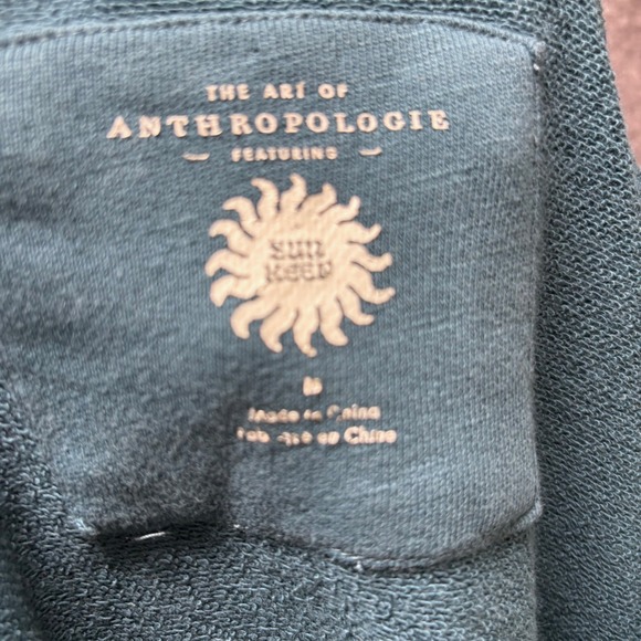 Anthropologie Sun Keep Daydream Sunflower Sweatshirt Womens M Blue Teal Art Boho - Picture 6 of 14